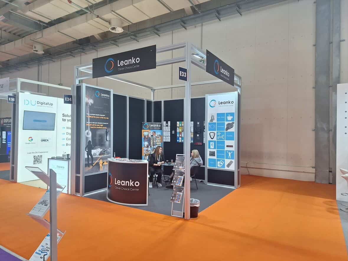 Leanko exhibition booth showcasing wireless paging products and solutions
